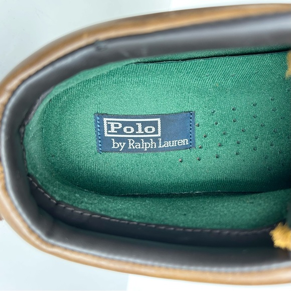 Polo Ralph Lauren Hardy II Pony Leather Brown Black Ankle Boot Men's Size 13 - Picture 13 of 14